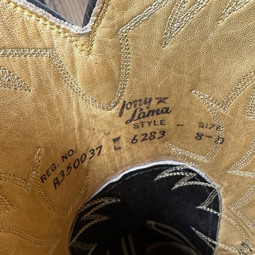 Vintage Tony Lama Gold Label Brown Western Boots Classic Rodeo Style Women's 9.5 - Picture 9 of 10
